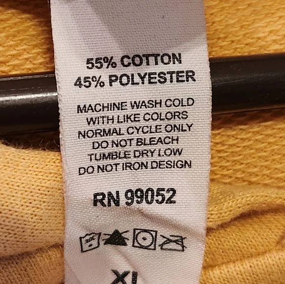 Men's Yellow Hoodie Size XL - Picture 6 of 6